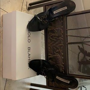 Manolo Blahnik Black Chain Sandals